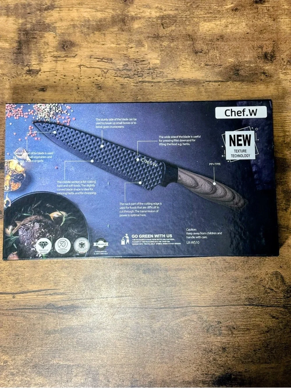 Black 6-Piece Textured Kitchen Knife Set with Peeler & Scissors New Without Tags